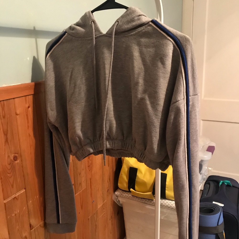 Gray Cropped Hoody